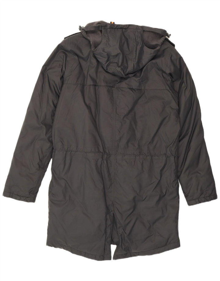 K-Way Herren-Parka mit Kapuze, UK 38, mittelgraues Polyamid