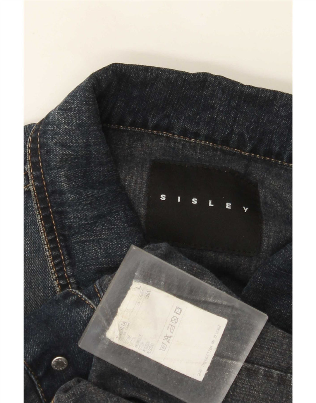 Sisley Herren Jeansjacke UK 40 Große blaue Baumwolle