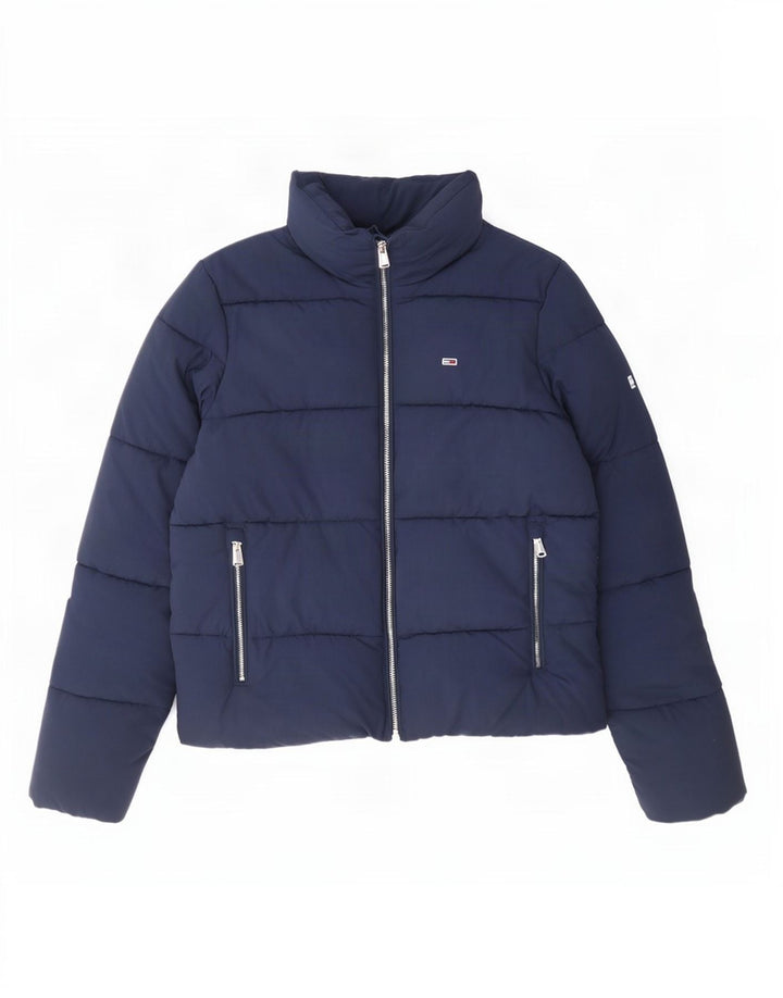 Tommy Hilfiger Damen Übergroße wattierte Jacke UK 6 XS Marineblau Polyamid