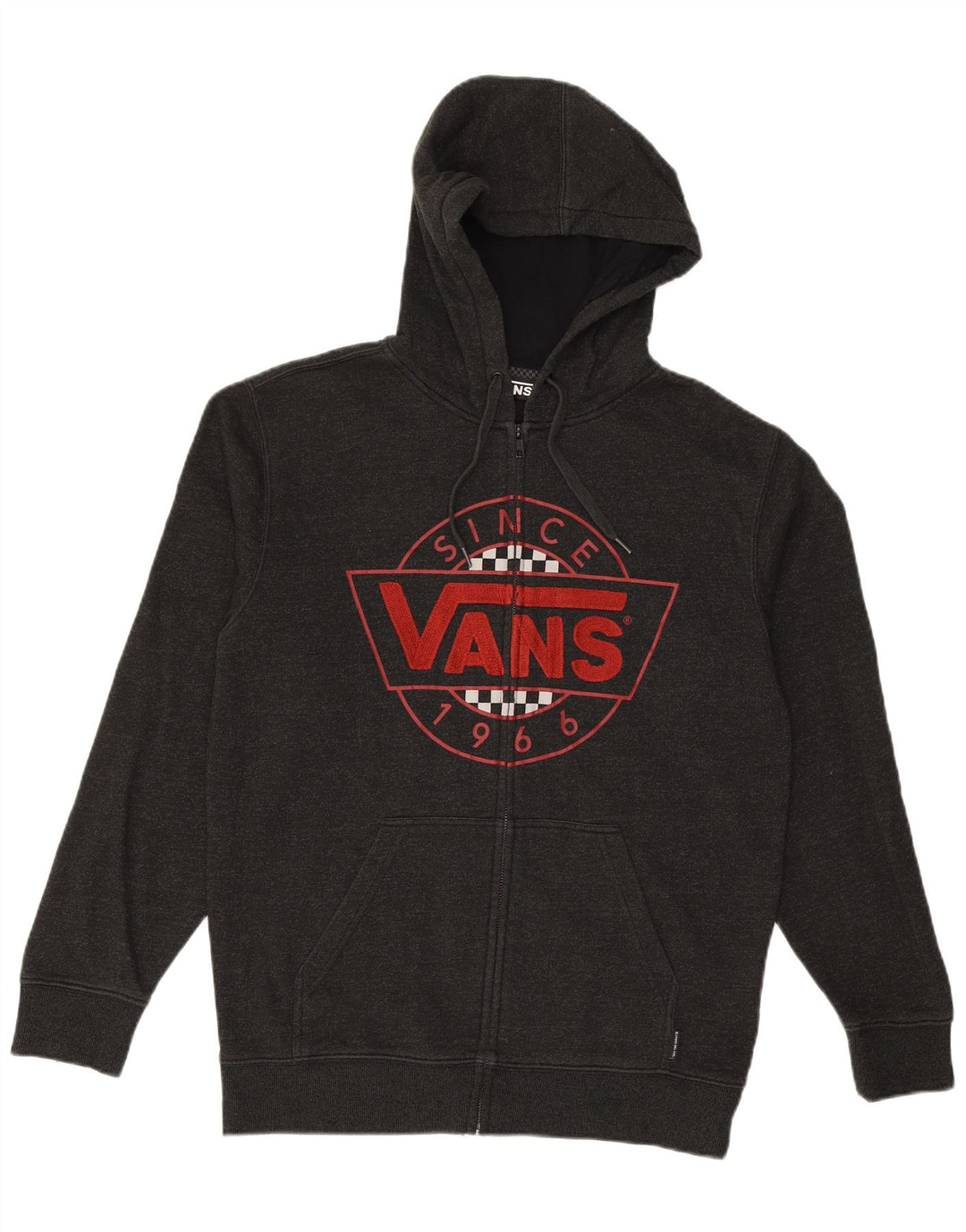 VANS Herren-Kapuzenpullover mit grafischem Reißverschluss, Größe S, Grau, Baumwolle