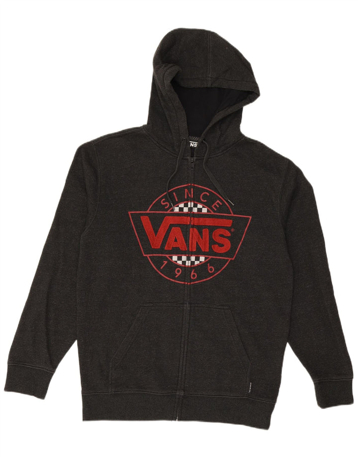VANS Herren-Kapuzenpullover mit grafischem Reißverschluss, Größe S, Grau, Baumwolle