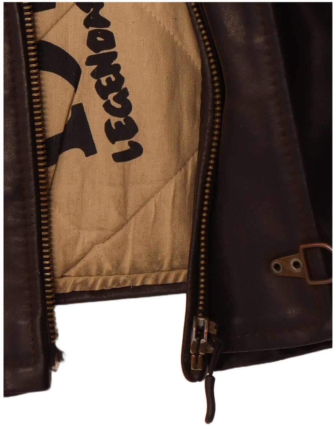 Legendäre Jacke 1957 Herren Lederjacke UK 36 Kleines braunes Leder