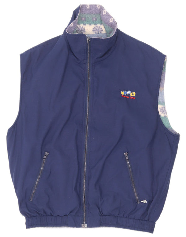 Vintage Herren Wende-Fleeceweste UK 42 XL Blau