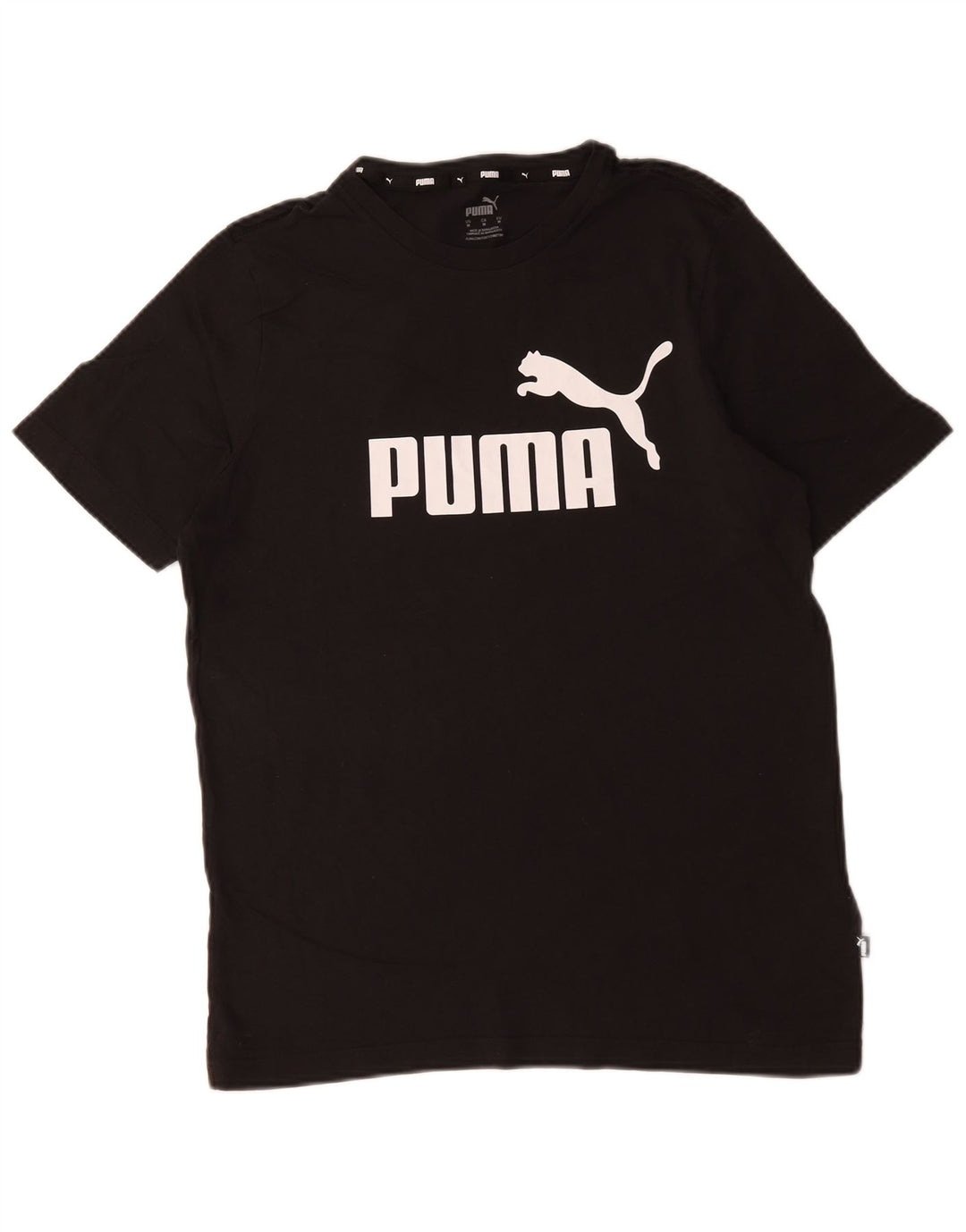 Puma Herren Grafik T-Shirt Top Mittelschwarz Baumwolle