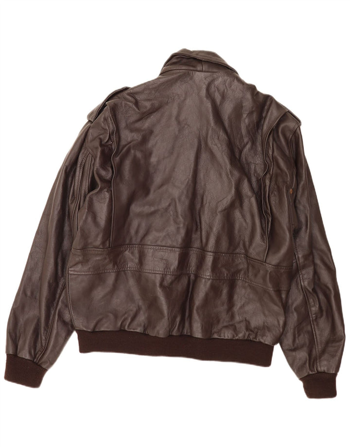Bomb Boogie Herren Lederfliegerjacke UK 42 XL Braun