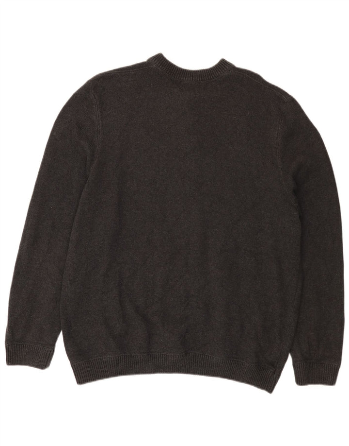 EDDIE BAUER Herren-Pullover mit Rundhalsausschnitt, XL, graue Baumwolle