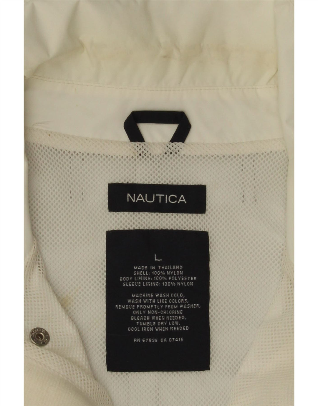 Nautica Herren-Regenjacke, UK 40, groß, weißes Colourblock-Nylon