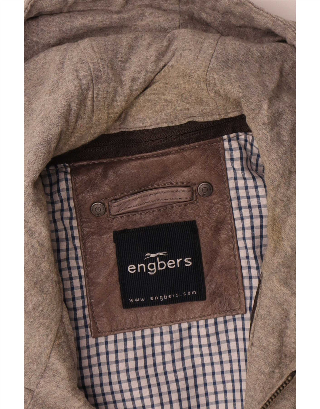 Engbers Herren-Lederjacke mit Kapuze, Größe 40, Braun