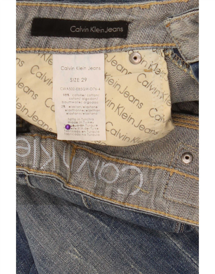 Calvin Klein Damen Slim Jeans W29 L34 Blaue Baumwolle