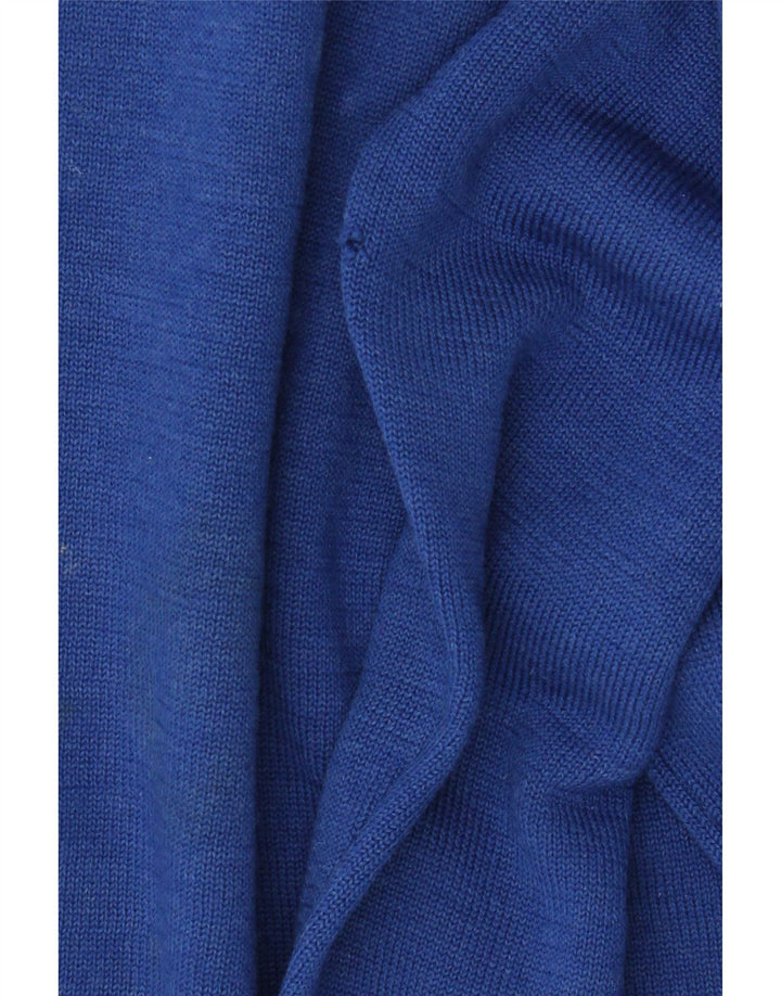 Kickers Herren-Pullover mit V-Ausschnitt aus mittelblauer Wolle