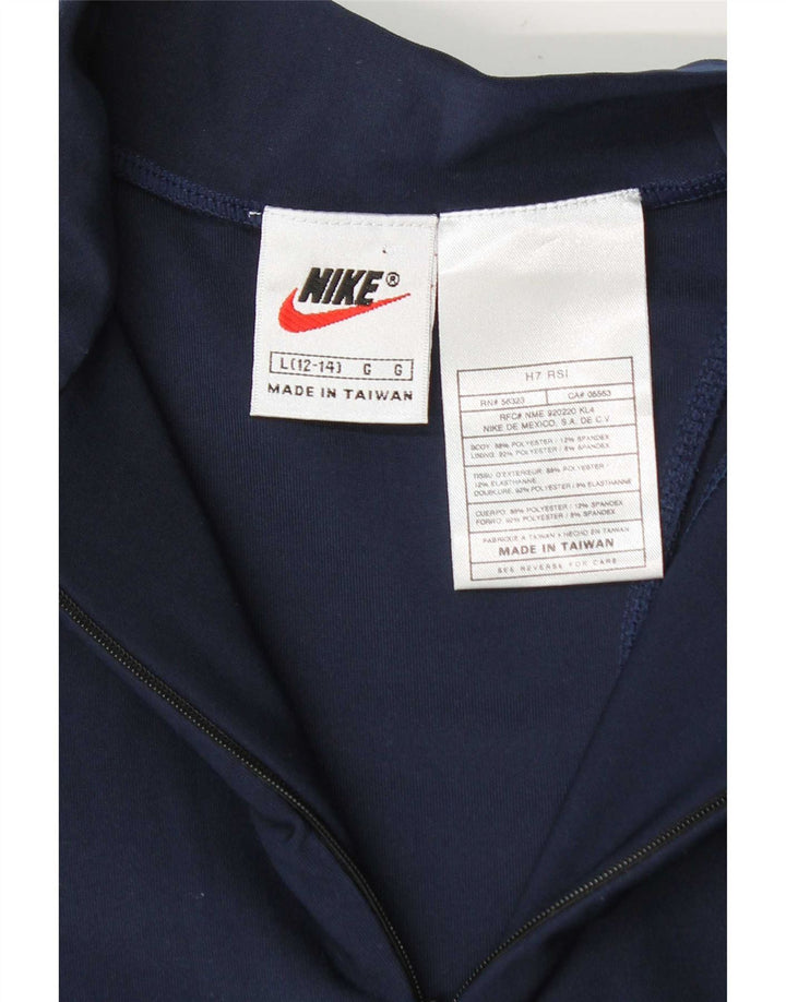 Nike Mädchen-Pullover-Trainingsoberteil mit Reißverschluss, 12–13 Jahre, Größe L, Marineblau