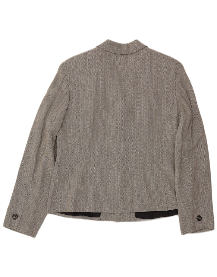 Talbots 2-teiliges Damen-Set mit 2 Knöpfen, UK 16, Größe L, W34, L30, graues Fischgrätenmuster