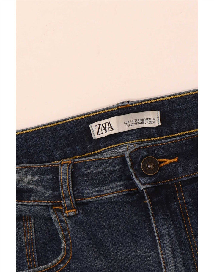Zara Damen Distressed Skinny Jeans EU 40 Medium W30 L28 Blau