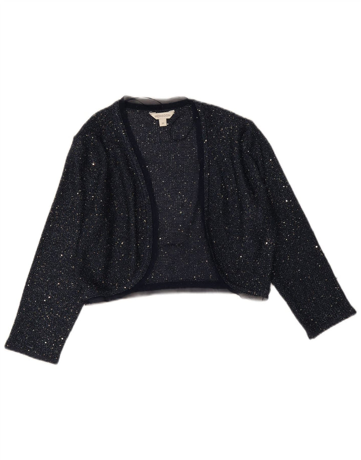 Monsoon Damen-Bolero-Pullover mit 3/4-Ärmeln, Größe M, Marineblau, Polyester