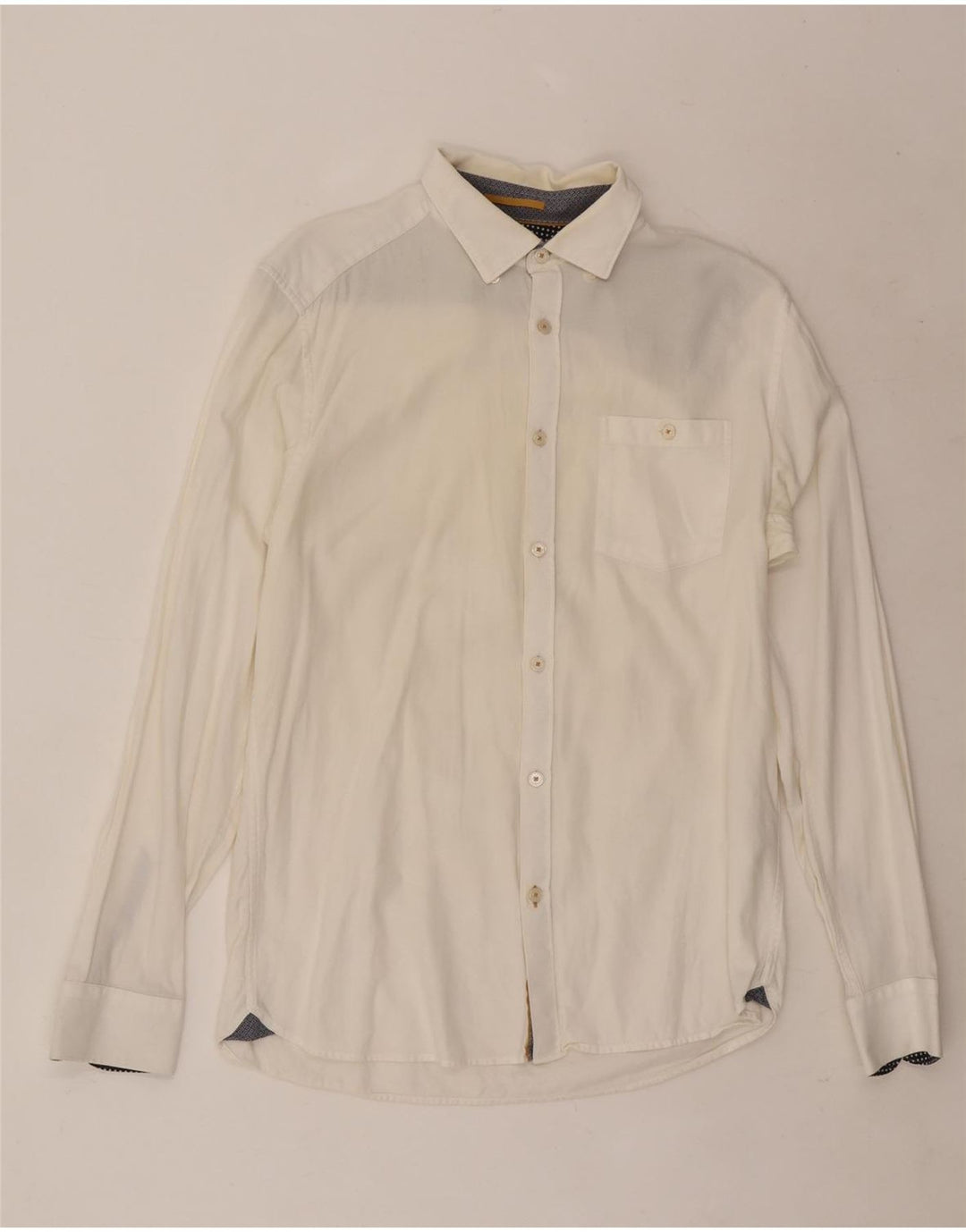 Ted Baker Herrenhemd Größe 3 Mittelweiße Baumwolle