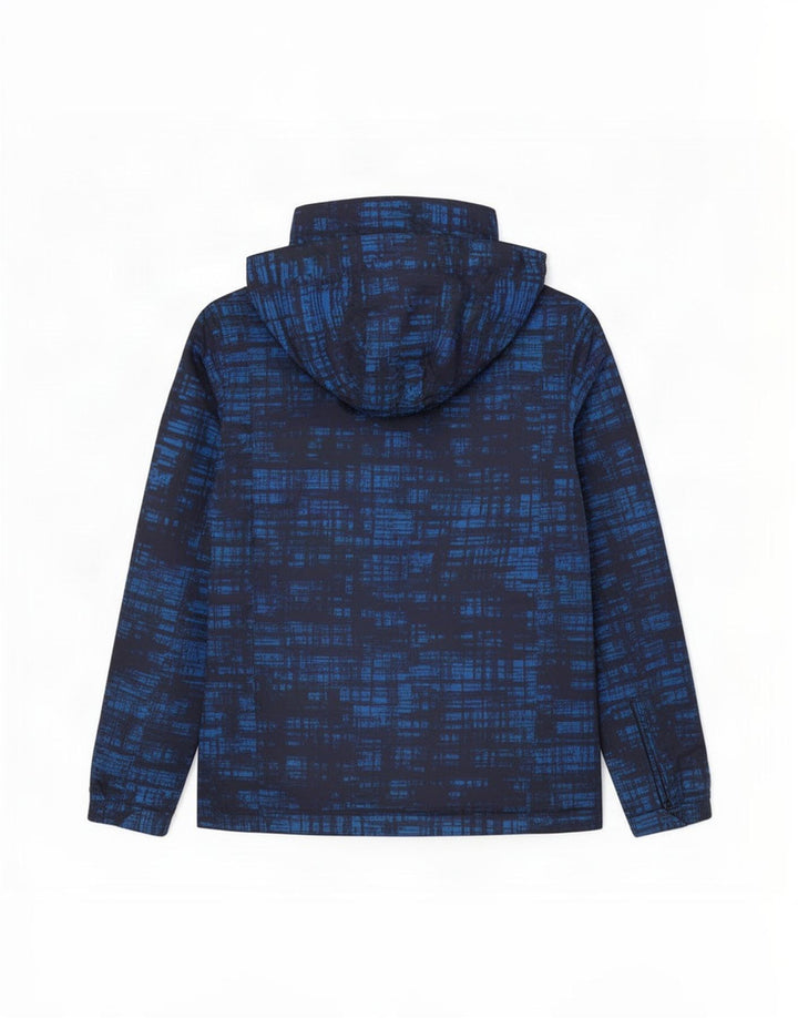 Mountain Warehouse Herren-Skijacke mit Kapuze und abstraktem Muster, Größe 36, Blau