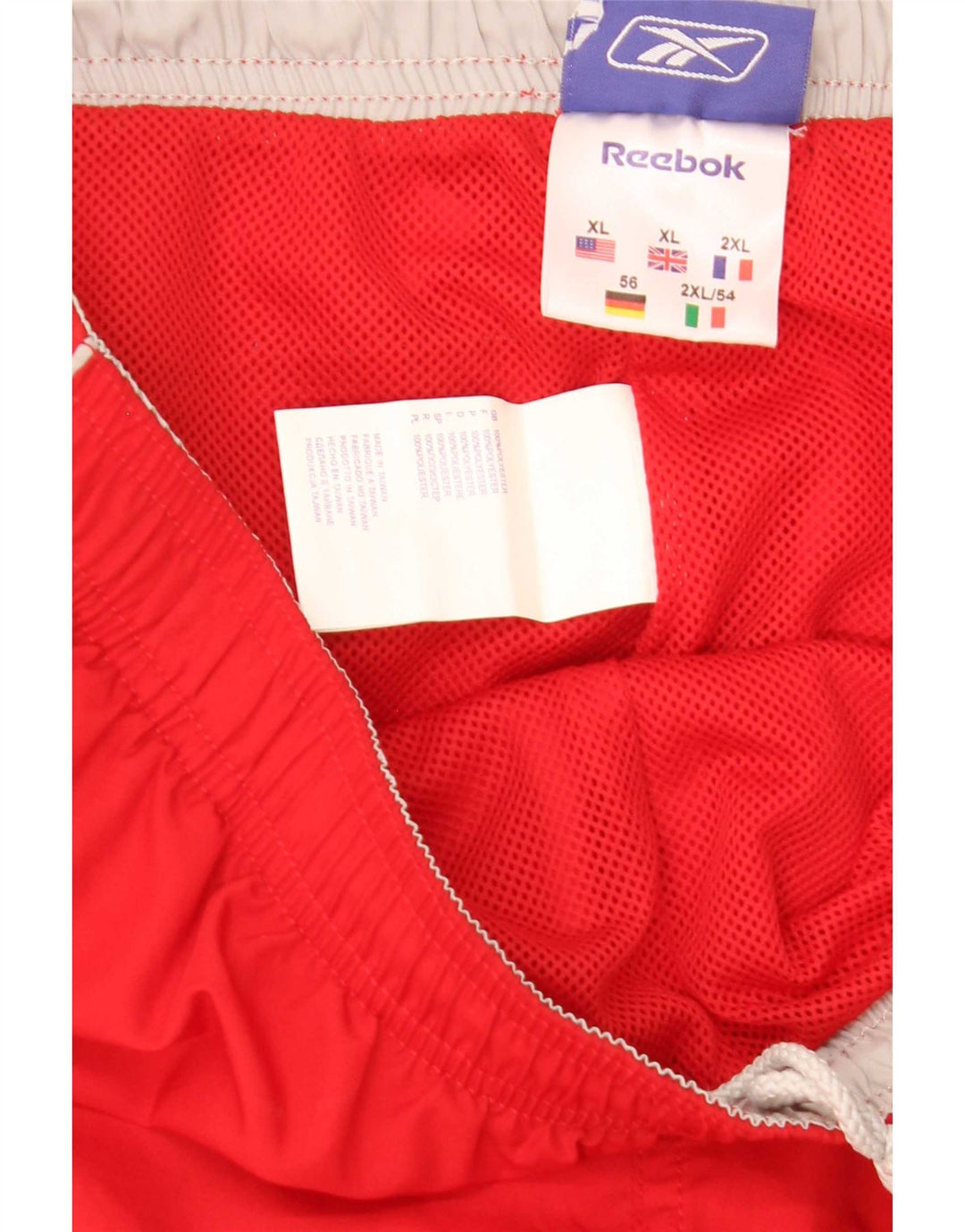 Reebok Herren Capri-Trainingshose XL, rotes Polyester
