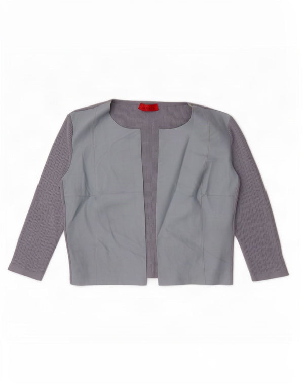 Max & Co. Damen Crop 3/4 Ärmel Bolero Top UK 16 Large Graue Viskose