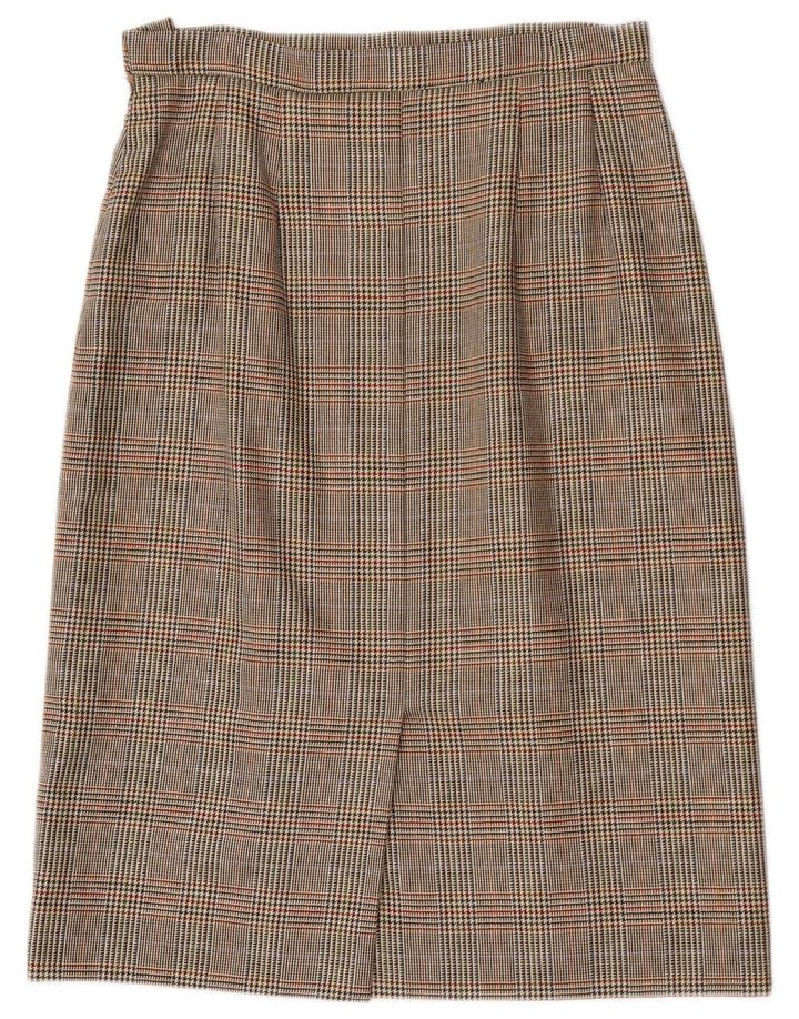 Gerader Rock für Damen von Aquascutum, W32, groß, brauner Hahnentrittmuster