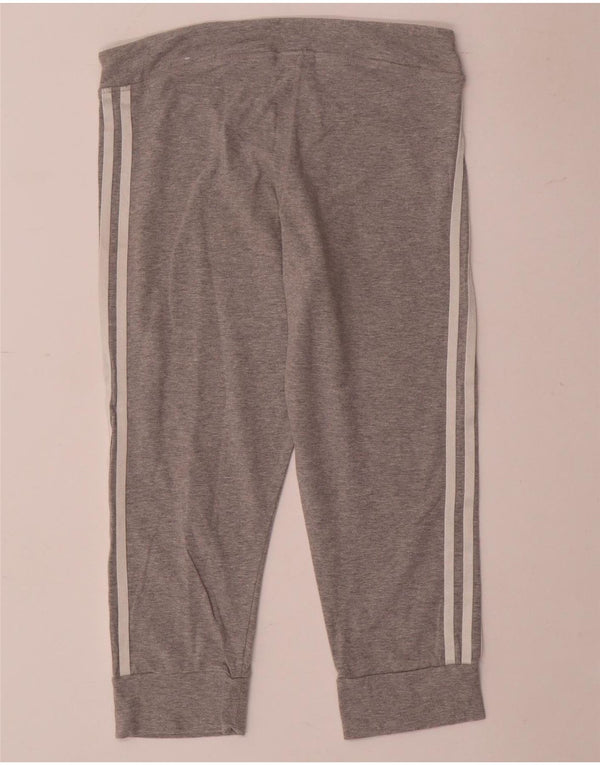 Adidas Damen Capri-Trainingshose, Jogginghose, Gr. 8/10, Größe S, Grau