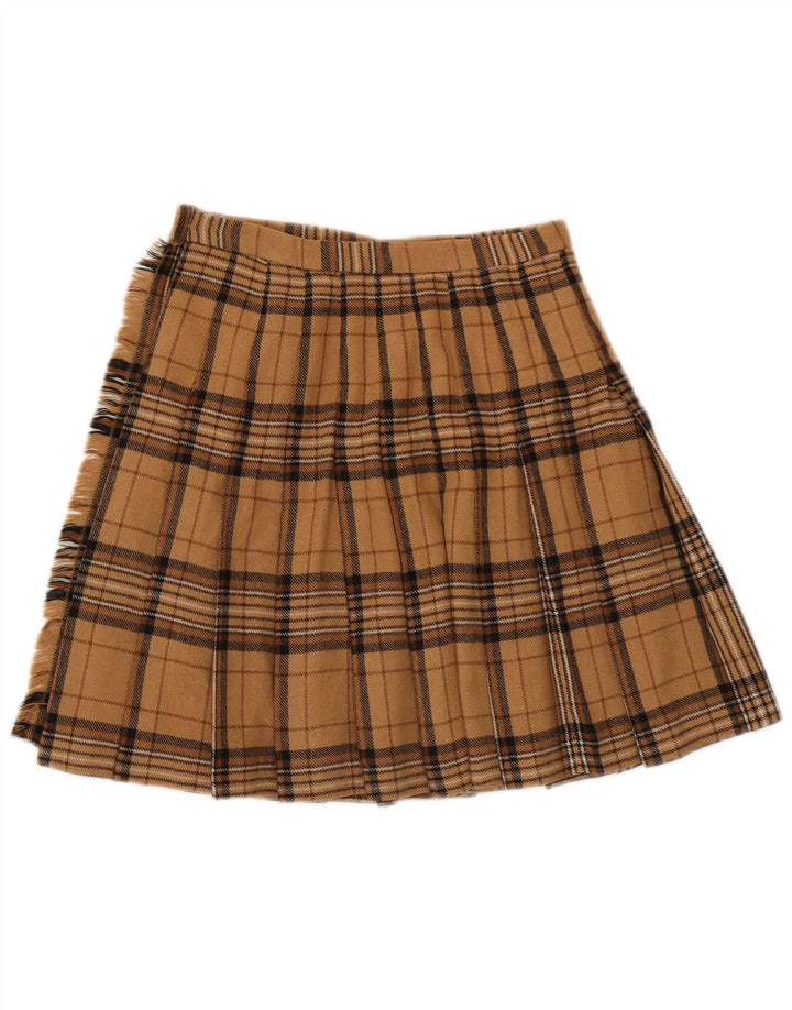 Vintage Damen Wickelrock W26 Klein braun kariert