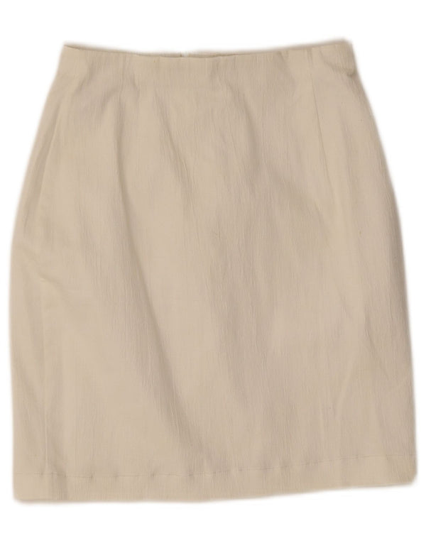 Marks & Spencer Damen Mini-Bleistiftrock UK 10 Small W25 Weiß Polyester