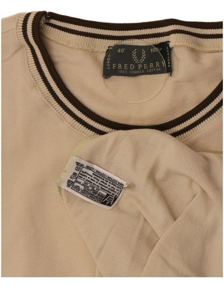 Fred Perry Herren T-Shirt Top Small Beige Baumwolle