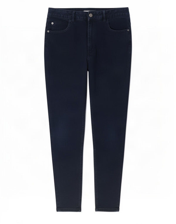Marks & Spencer Damen Skinny Jeans UK 10 Small W27 L25 Marineblau Baumwolle