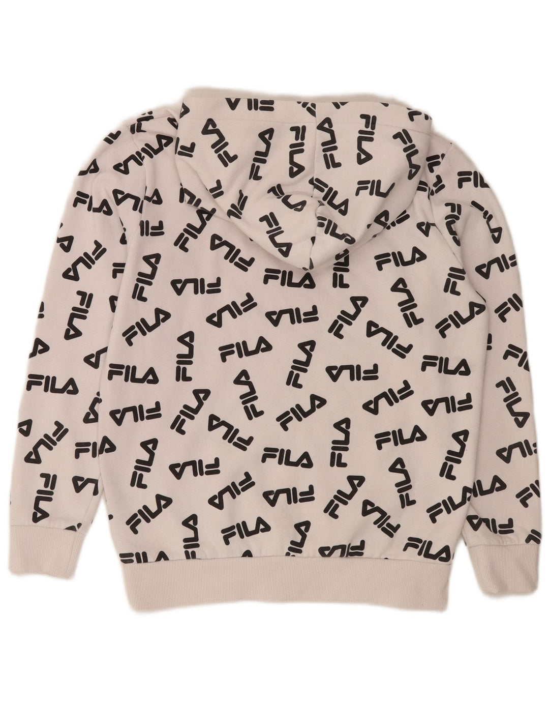 FILA Boys Graphic Hoodie Jumper 13-14 Years White Polyester