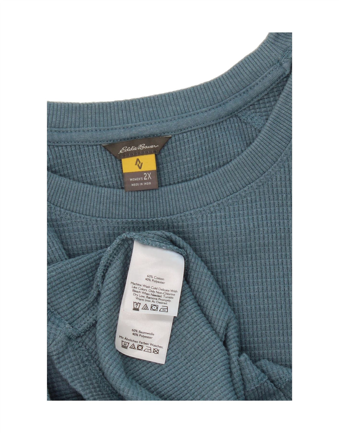 EDDIE BAUER Womens Top Long Sleeve UK 20 2XL Blue Cotton Vintage Eddie Bauer and Second-Hand Eddie Bauer from Messina Hembry 