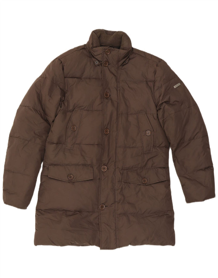 Americanino Wattierter Herrenmantel UK 38 Mittelbraunes Polyester