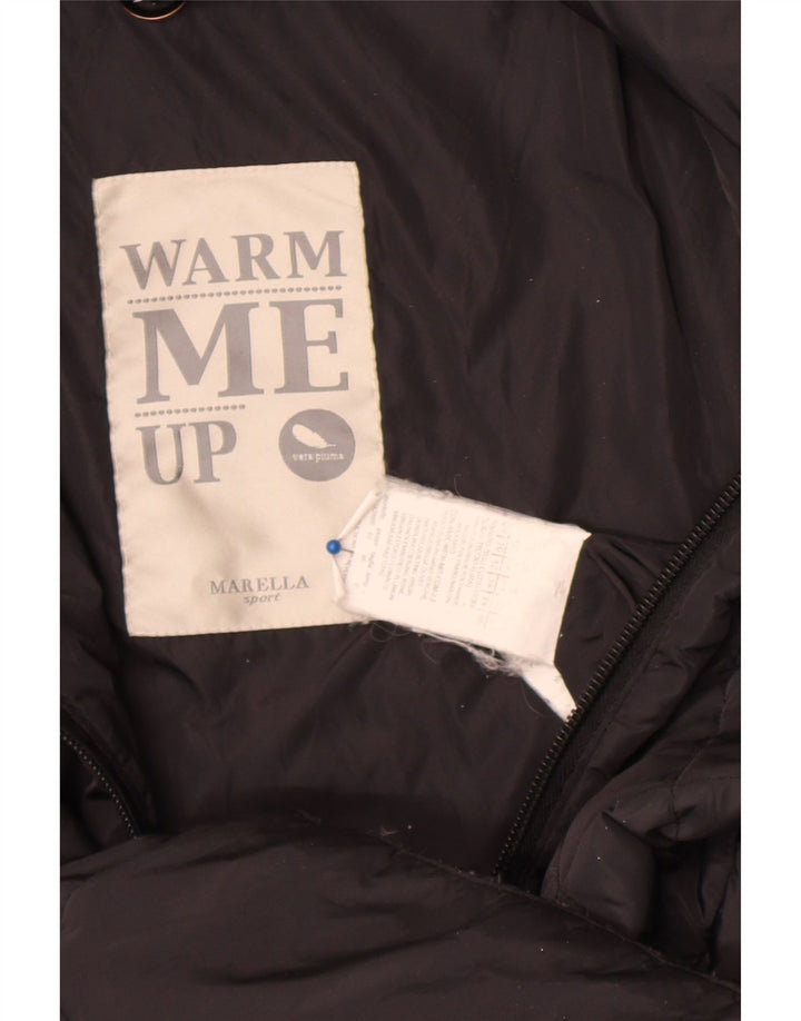 Marella Damen Sport gepolsterter Mantel UK 14 Large Schwarz Polyamid