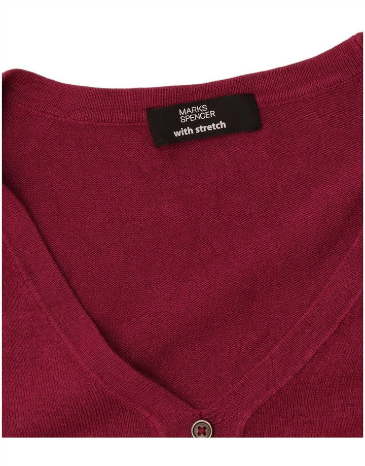 Marks & Spencer Damen-Pullover mit V-Ausschnitt, Gr. 14, Mittelrosa