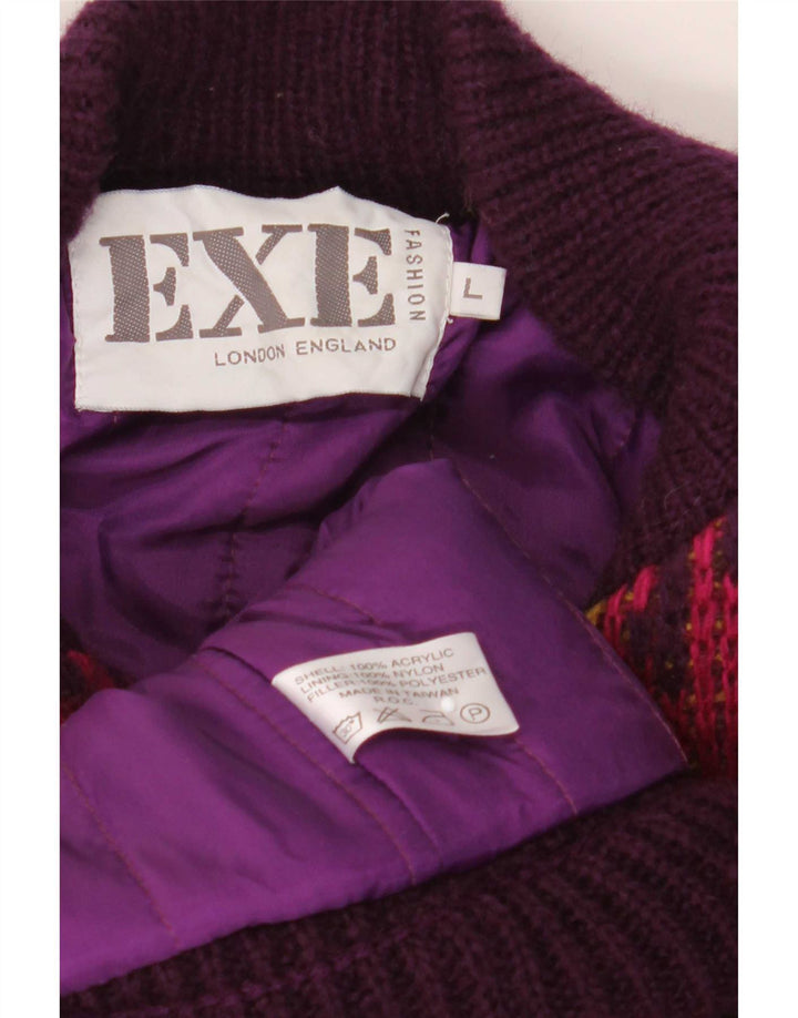 EXE Damen-Strickjacke mit abstraktem Muster, Gr. 42, Größe L, mehrfarbig