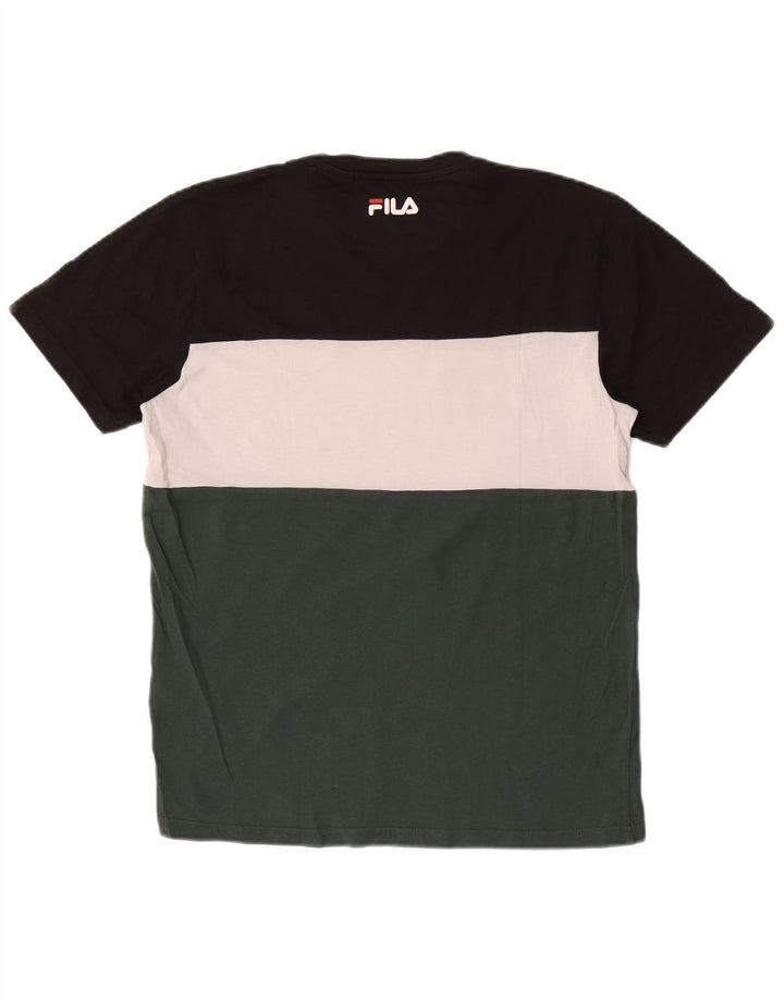 Fila Herren-T-Shirt mit Grafik, mittelgroß, mehrfarbig, Colourblock-Baumwolle