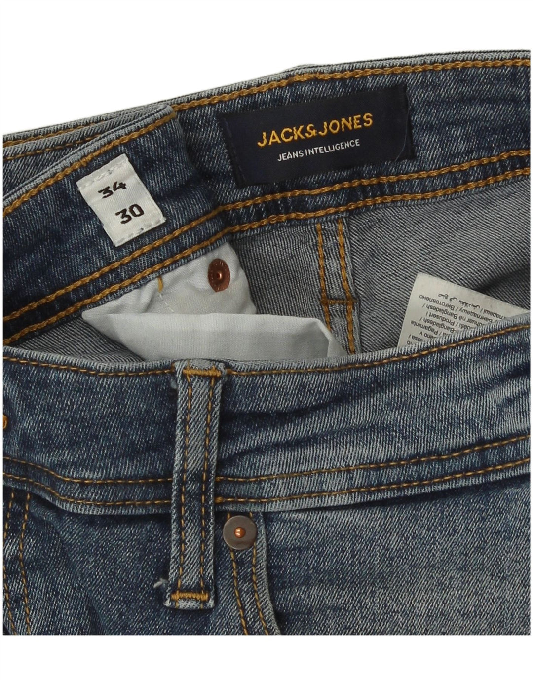 Jack & Jones Herren GLENN Slim Jeans W34 L30 Blaue Baumwolle