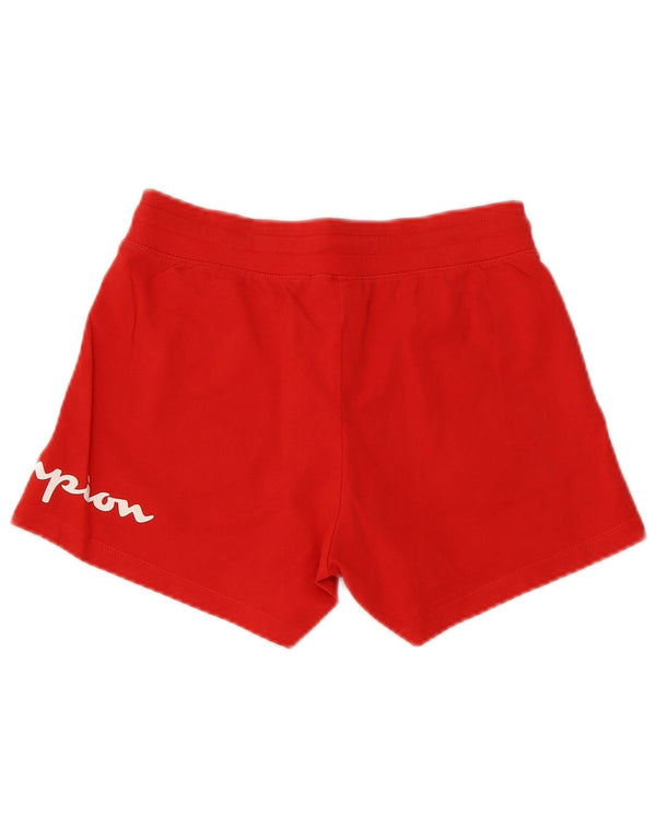 Champion Womens Graphic Sport Shorts UK 6 XS Rote Baumwolle