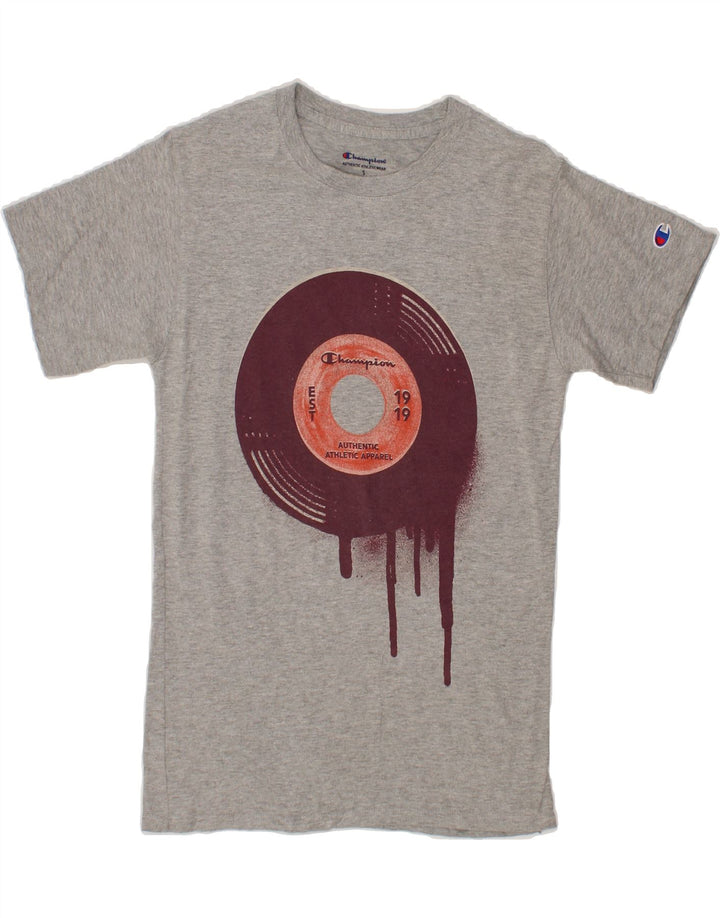 CHAMPION Womens Graphic T-Shirt Top UK 10 Small Grey Vintage Champion and Second-Hand Champion from Messina Hembry 
