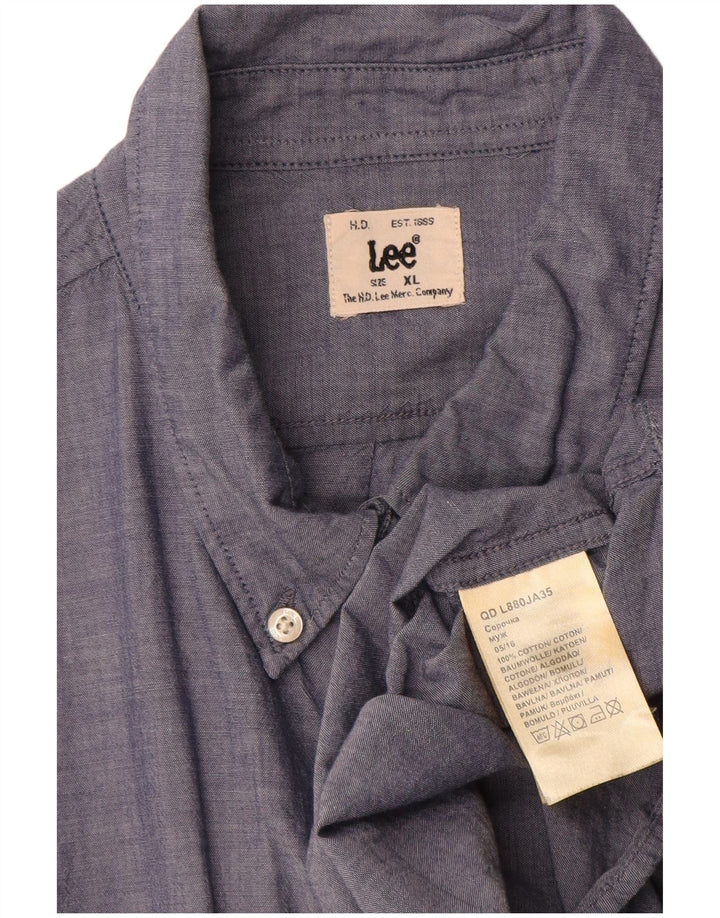 Lee Herrenhemd XL Marineblau aus Baumwolle