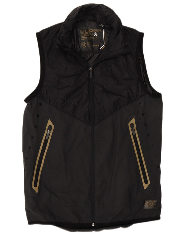 Superdry Mens Gilet UK 38 Medium Grey Colourblock Nylon