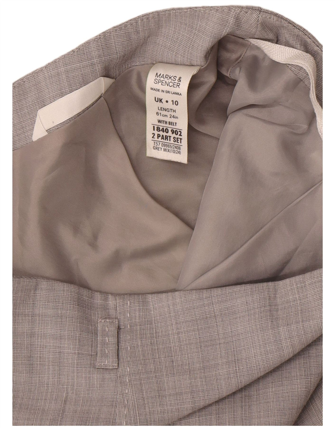 Marks & Spencer Damen Bleistiftrock UK 10 Small W30 Grau Polyester