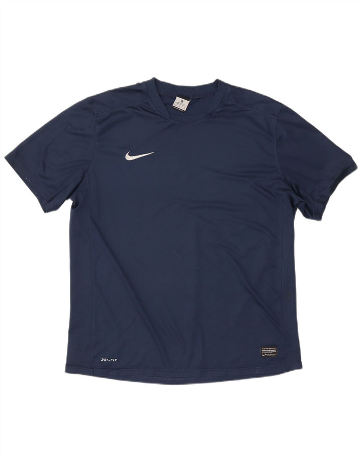 Nike Herren Dri Fit T-Shirt Top XL Marineblau Polyester
