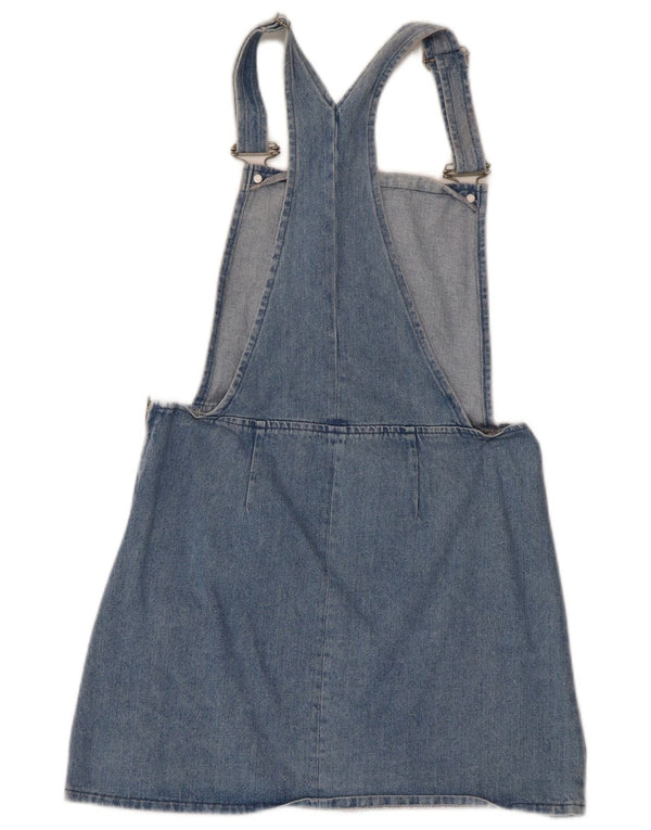 Topshop Damen Latzhose Jeansrock UK 10 Small W30 Blaue Baumwolle