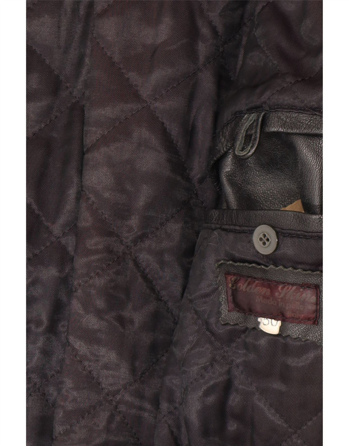 Vintage Herren Lederjacke IT 50 Large Schwarz