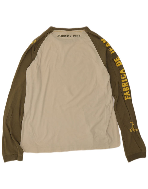 Diesel Womens Graphic Top Langarm UK 16 Large Off White Colourblock