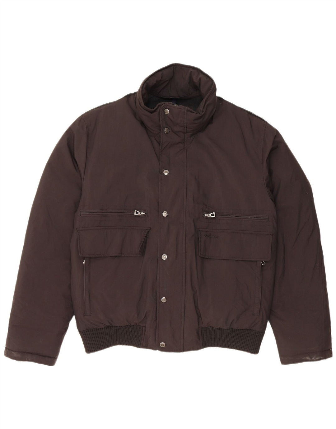 GEOX Herren Wattierte Jacke UK 40 Large Schwarz Polyamid