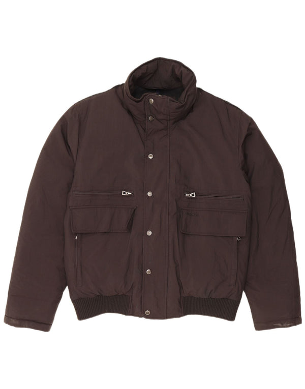 GEOX Herren Wattierte Jacke UK 40 Large Schwarz Polyamid