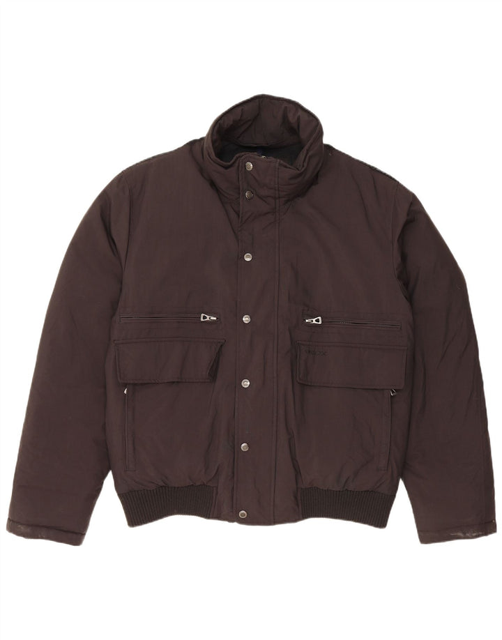 GEOX Herren Wattierte Jacke UK 40 Large Schwarz Polyamid