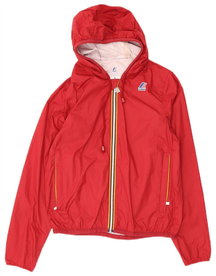K-Way Herren-Regenjacke mit Kapuze, UK 10, Größe S, Rot, Polyamid