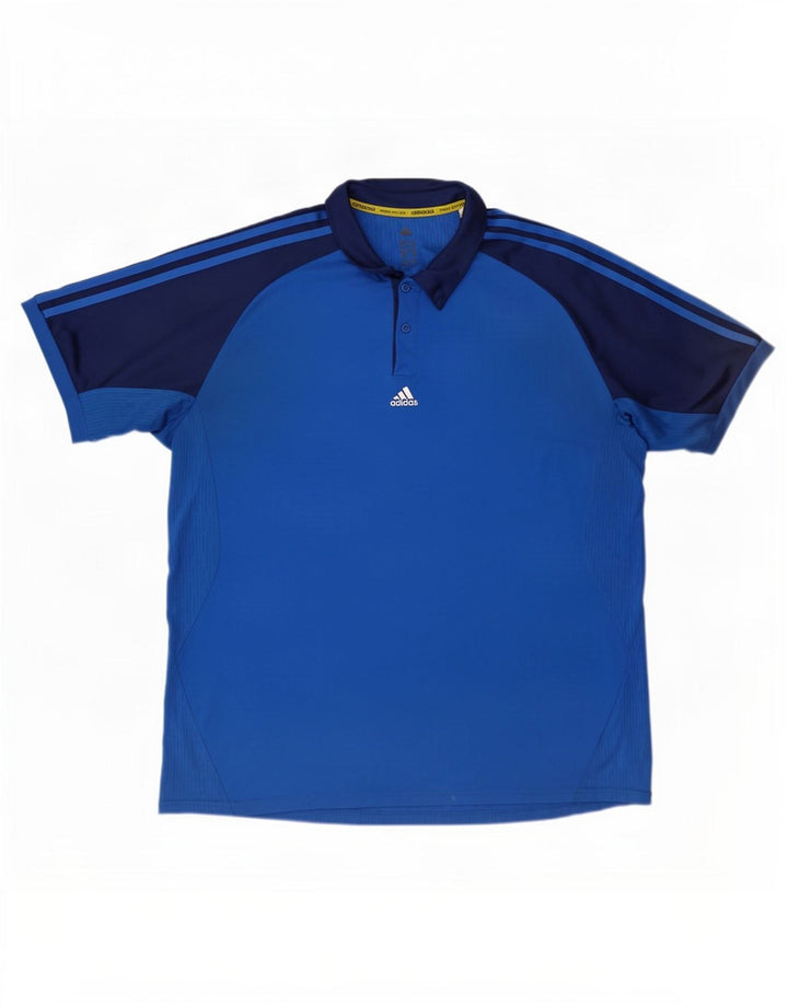 Adidas Herren Climacool Poloshirt XL Blau Colourblock Polyester